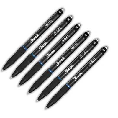 Afbeelding van Sharpie S Gel Gelpen, medium punt, 0,7 mm, blauwe inkt, 6 stuks