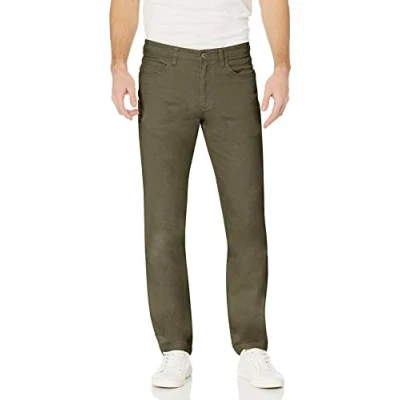 Image de Amazon Essentials Pantalon Chino Stretch Confortable à 5 Poches Coupe Ajustée (Déjà Goodthreads) Men&#039;s, Vert Olive, 32W / 34L