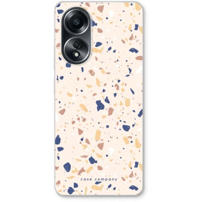 Afbeelding van Case Company® hoesje geschikt voor Oppo A58 4G Terrazzo N23 Soft Cover Telefoonhoesje Bescherming aan alle Kanten en Schermrand