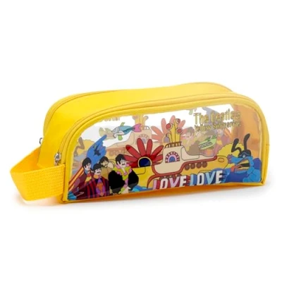 Afbeelding van Puckator The Beatles Pennenetui met transparant venster, geel onderwaterpatroon, schoolartikelen, pennenetui, grote capaciteit, ritsvak, Meerkleurig, Schooltas set