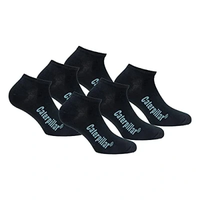Afbeelding van CAT Erpillar 6 paar herensokken sneakers van zacht enkelkatoen, zwart.