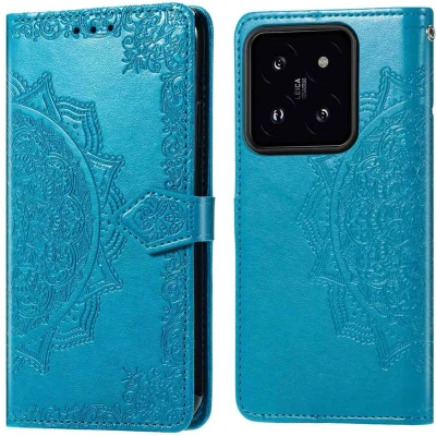 Afbeelding van imoshion Hoesje Geschikt voor Xiaomi 14T Pro Met Pasjeshouder Mandala Bookcase Turquoise