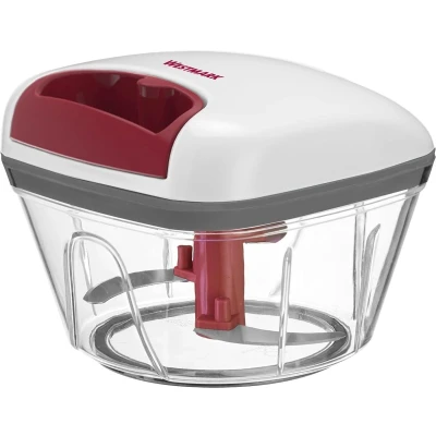 Afbeelding van multifunctionele snijder met trekkoord, gescheiden hakmolen voor uien, salade, groenten of notes, handleiding, 450 ml