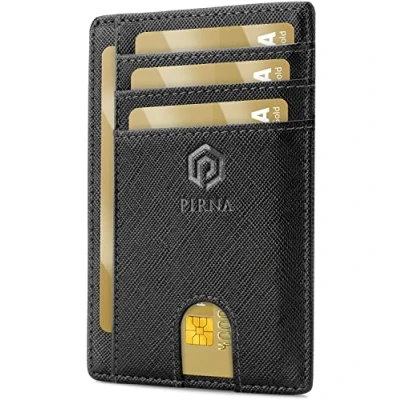 Afbeelding van Slanke en kleine creditcardhouder, portemonnee voor mannen vrouwen, met geldvak geschenkdoos, RFID creditcardhouder