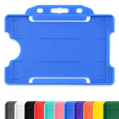 Afbeelding van CKB ltd 100x kaarthouder badgehouder pasjes badge badges naambadge houder kaarthouders naambadges plastic badgehouders etiket ov hoesje houders etiketten hardplastic Blauw