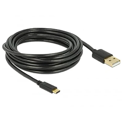 Afbeelding van USB C naar A snellaadkabel USB2.0 tot 3A / zwart 4 meter