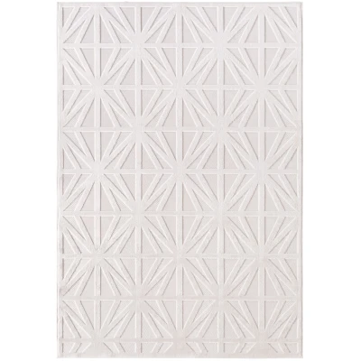 Afbeelding van Buitenkleed Doha Palm Laagpolig Vloerkleed In &amp; Outdoor Creme 280x370 cm Rechthoek Polypropyleen Tapijtenloods