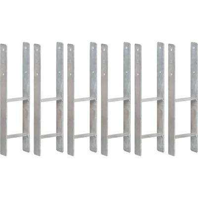 Afbeelding van Grondankers 6 st 14x6x60 cm gegalvaniseerd staal zilverkleurig