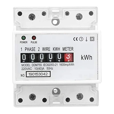 Afbeelding van elektrische meter, 220 V/230 V, DIN rail, energiemeter, wattmeter, 4P, draad, eenfasig, 10 40 A