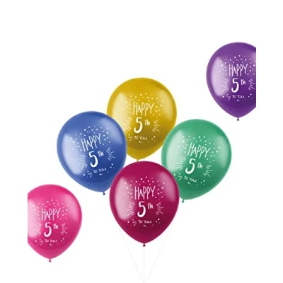 Afbeelding van Folat ballonnen Shimmer 5 Jaar Meerkleurig 33 cm 6 stuks