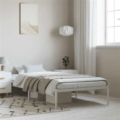 Afbeelding van Bedframe metaal wit 100x190 cm