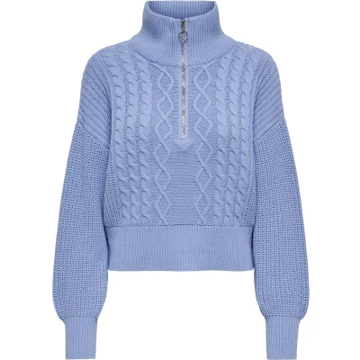 Afbeelding van Only Trui Onldoritta Ls Cable Zip High Neck K 15306911 Grapemist Dames Maat XS