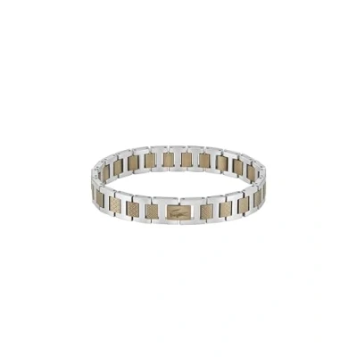 Image de Lacoste Bracelet à Maillons pour Homme Collection METROPOLE en Acier Inoxydable et Khaki 2040419