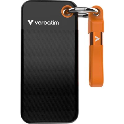 Afbeelding van Verbatim Pocket 2 TB Externe SSD harde schijf USB C 3.2 Gen Zwart, Oranje 32197