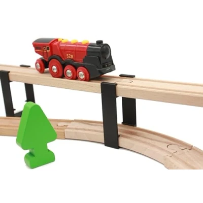 Afbeelding van Locorico 4 stapels houten trein bruggen (2 verdiepingen)