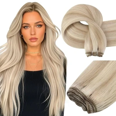 Afbeelding van Easyouth Weave Bundles, Remy menselijk haar, 14 inch, 70 g, per verpakking, kleur #18/613, as, blond, geel, bundel, echt onzichtbaar, schaduw