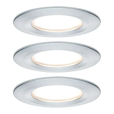Afbeelding van Paulmann LED inbouwlamp voor badkamer Set van 3 stuks 18 W Aluminium (geborsteld)