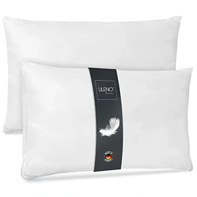 Afbeelding van LILENO HOME Verenkussen 40x80 cm [set van 2] kussen 40 x 80 veren als hoofdkussen, slaapkussen en bedkussen perfect voor mensen met allergieën kinderen binnenvering elk 750 g veervulling