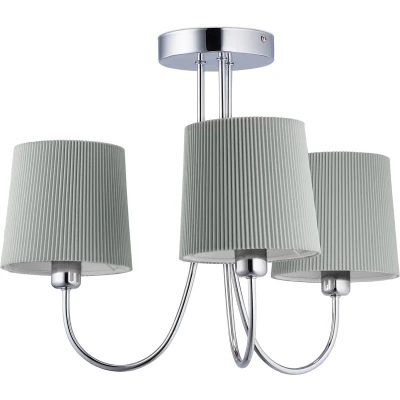 Afbeelding van Relaxdays plafondlamp 3 lichts hanglamp metaal &amp; katoen plafondverlichting vintage groen