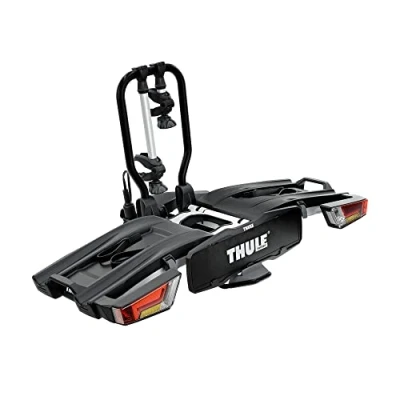 Afbeelding van Thule EasyFold XT 2 fietsendrager op trekhaak, volledig inklapbaar, compact, eenvoudig te bedienen en compatibel met alle soorten fietsen, zwart/zilver