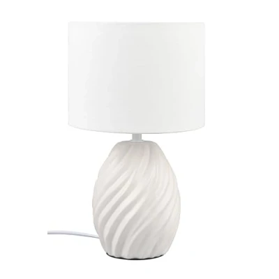 Afbeelding van Melva tafellamp, mat wit, Ø 18 cm, keramiek, E14