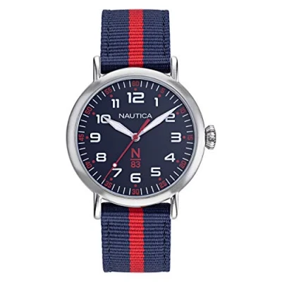 Afbeelding van Nautica NAPWLF922 Casual horloge, marineblauw/rood, riem, Navy/Rood, Riem