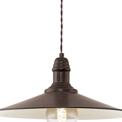Afbeelding van EGLO Stockbury Hanglamp 1 Lichts Ø360mm. Antiek Bruin, Beige