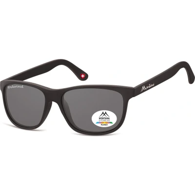 Afbeelding van Zonnebril Montana mat zwart met smoke polarized glas