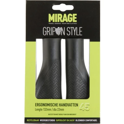 Afbeelding van Handvatpaar Mirage Grips in style #45 132/132 mm met lockring zwart