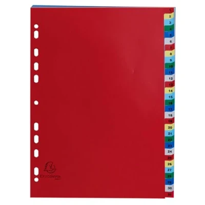 Afbeelding van Exacompta 93E 20x Intercal.A4 Num.1 31
