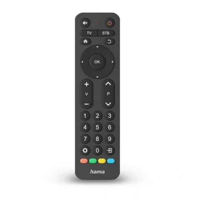 Afbeelding van Hama Universele afstandsbediening TV, infrarood, voor 2 apparaten, grote knoppen, leerbaar (Universele Afstandsbediening, Infrarood), Zwart