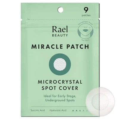 Afbeelding van Rael Patches voor beginners, Miracle Microcrystal Spot Cover Koreaanse huidverzorging, acne hydrocolloïde gips met theeboomolie, veganistisch en dierproefvrij (9 stuks)
