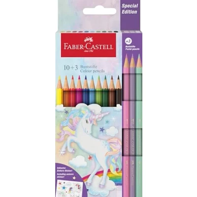Afbeelding van Kleurpotlood Faber Castell Unicorn zeskantig 10 stuks Kleuren 3 pastel