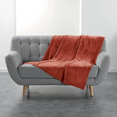 Image de douceur d&#039;intérieur FLANOU Plaid, Terracotta, 125 x 150 cm
