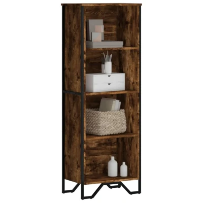 Afbeelding van Boekenkast 50x31x137,5 cm bewerkt hout gerookt eikenkleurig