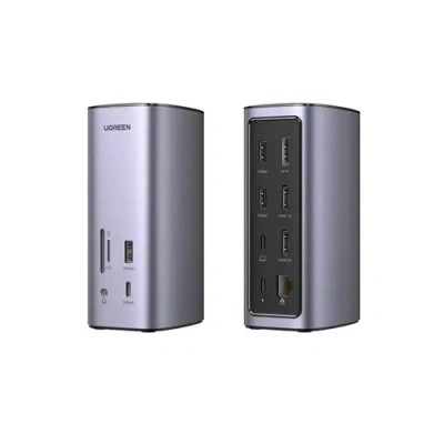 Afbeelding van Ugreen USB C Docking Station 12 in 1 Bedraad Zilver