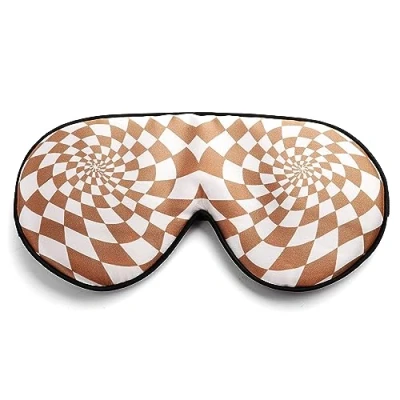 Afbeelding van townssilk 100% zijden slaapmasker met verstelbare riem, comfortabel en superzacht, ultieme slaaphulp, dizzyingvierkante oogband, koffie