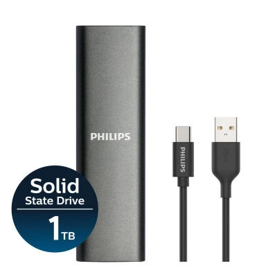 Afbeelding van Philips Portable SSD 1 TB SATA Ultra Speed 4K USB 3.2 Read up to 540MB/s C Aluminium