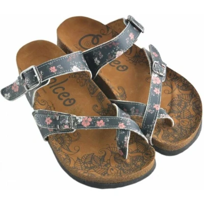 Afbeelding van GOBY Flowers Slippers Sandalen Hoge kwaliteit Handmade Maat 38