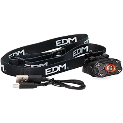 Afbeelding van Ledlamp voor op het hoofd EDM Zwart 8 W 400 lm