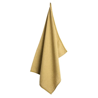 Afbeelding van Laura Ashley Yellow Stripe Set 4 Theedoeken 50x70cm Geel Textiel
