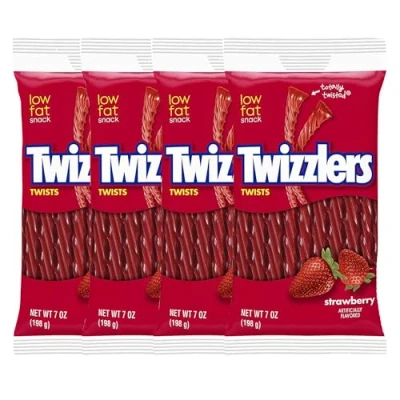 Image de Twizzlers Strawberry Gomme aux fruits des États Unis Lot de 4 (4 x 198 g)