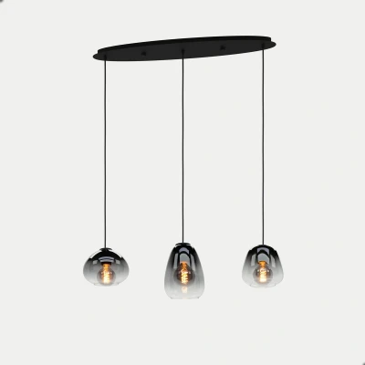 Afbeelding van EGLO Aguilares Hanglamp E27 84 cm Glas Zwart