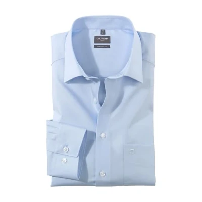 Afbeelding van OLYMP Luxor Business overhemd lange mouwen effen Comfort Fit New Kent lichtblauw, 46, Lichtblauw