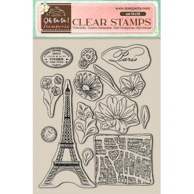 Afbeelding van Stamperia Create Happiness Oh lá Clear Stamps Tour Eiffel (WTK174) (DISCONTINUED)