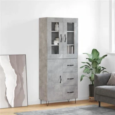 Afbeelding van Hoge Kast 69,5X34X180 Cm Bewerkt Hout