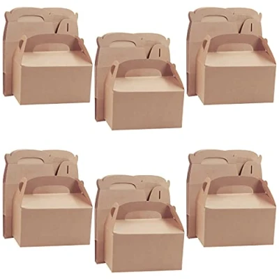 Afbeelding van Belle Vous Bruine Kartonnen Geschenkdozen met Deksels en Handgrepen (Pakket van 24) 16 x 9,3 8,6 cm Eenvoudige voor Verjaardagen Kinderen, Baby Showers Bruiloften