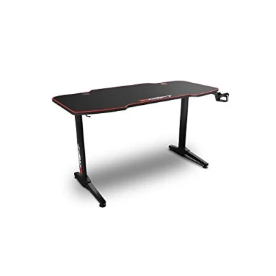 Afbeelding van Drift Gaming DRDZ200 Speeltafel met dienblad van koolstofvezel, bekleed een mat in volledige grootte, houder voor kopjes en oortelefoons, verstelbare poten, kleur zwart