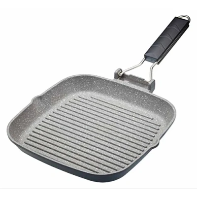 Afbeelding van MasterClass Gietaluminium Grillpan 24cm Opvouwbaar Handvat Maste