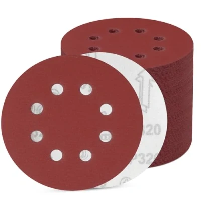 Afbeelding van 80 vellen schuurpapier 125 mm klittenband, 8 gaats schuurschijven, rond (100 stuks korrel 320)